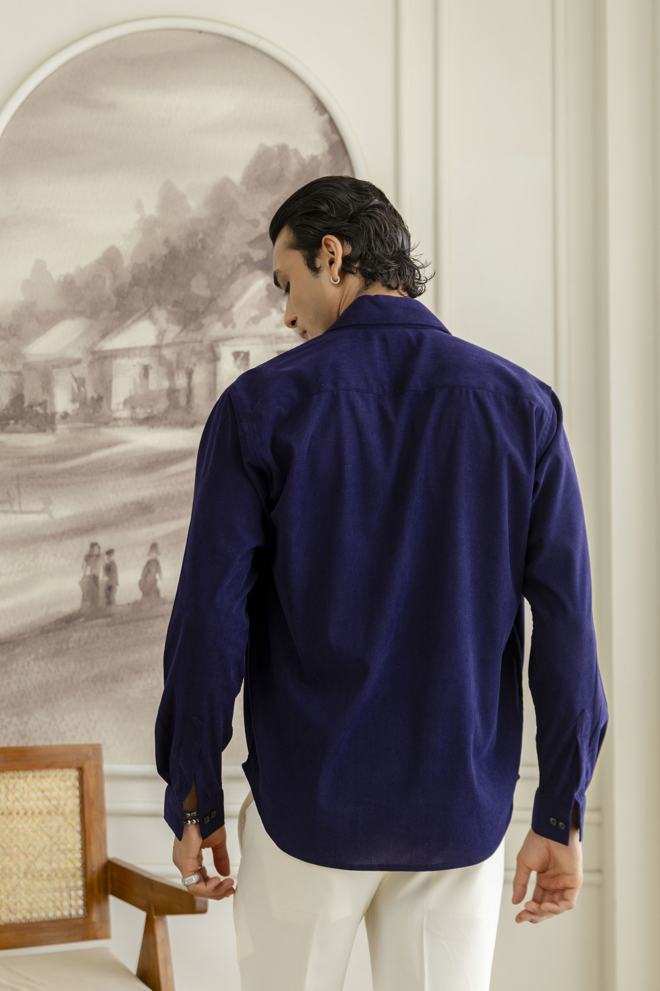 Micro Corduroy Shirt In Violet