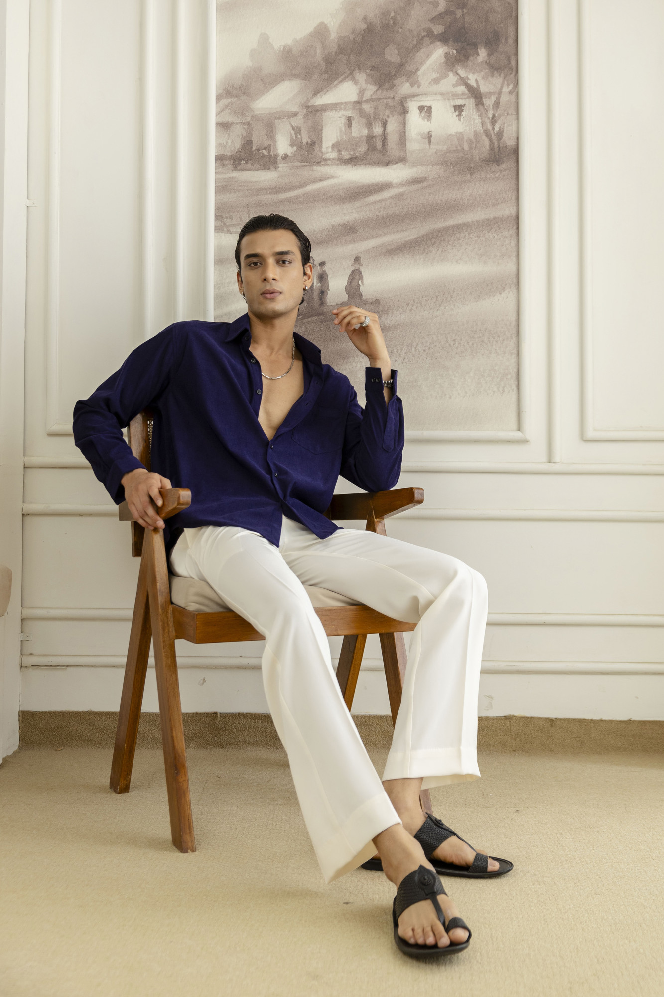 Micro Corduroy Shirt In Violet