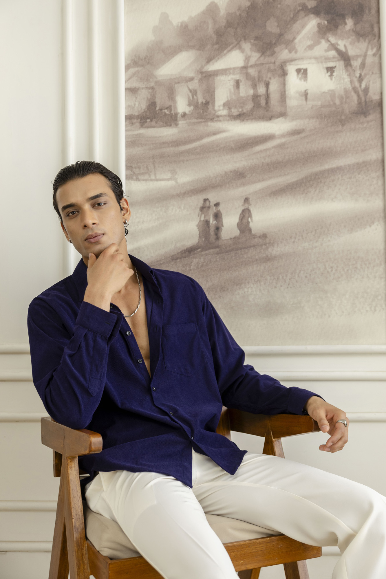 Micro Corduroy Shirt In Violet