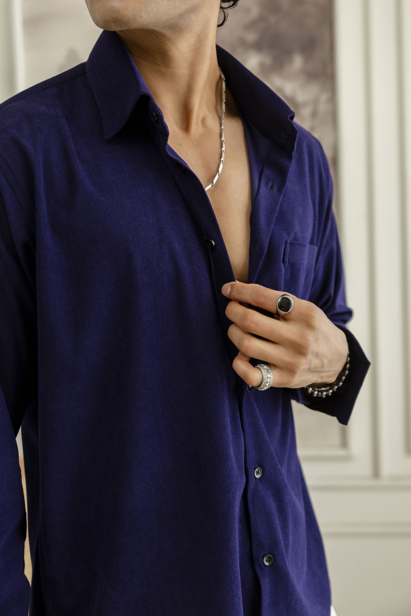Micro Corduroy Shirt In Violet