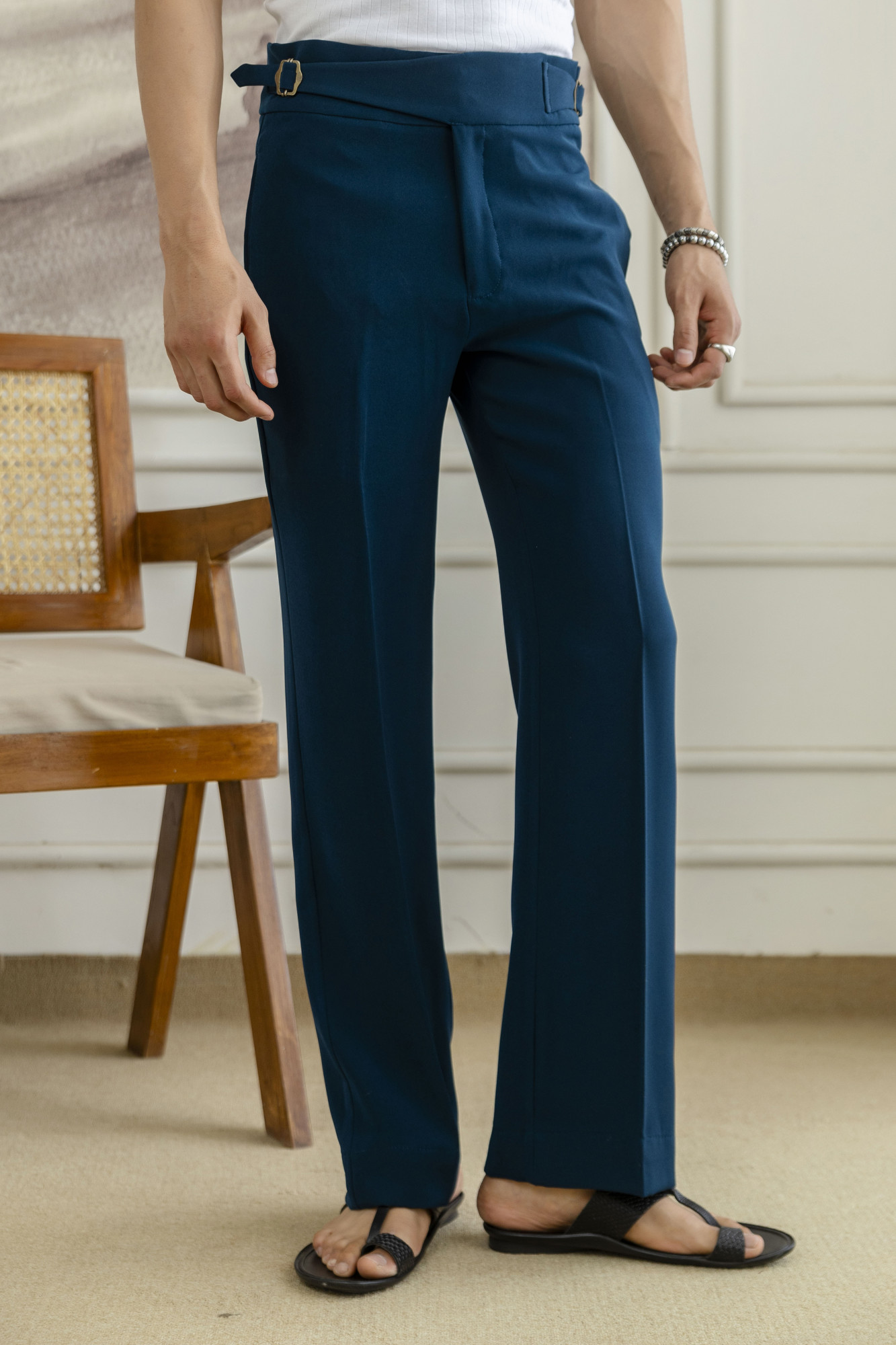 Japanese Bootcut Fit Gurkha Pants In Teal