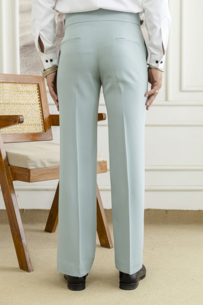 Japanese Bootcut Fit Gurkha Pants In Mint Green