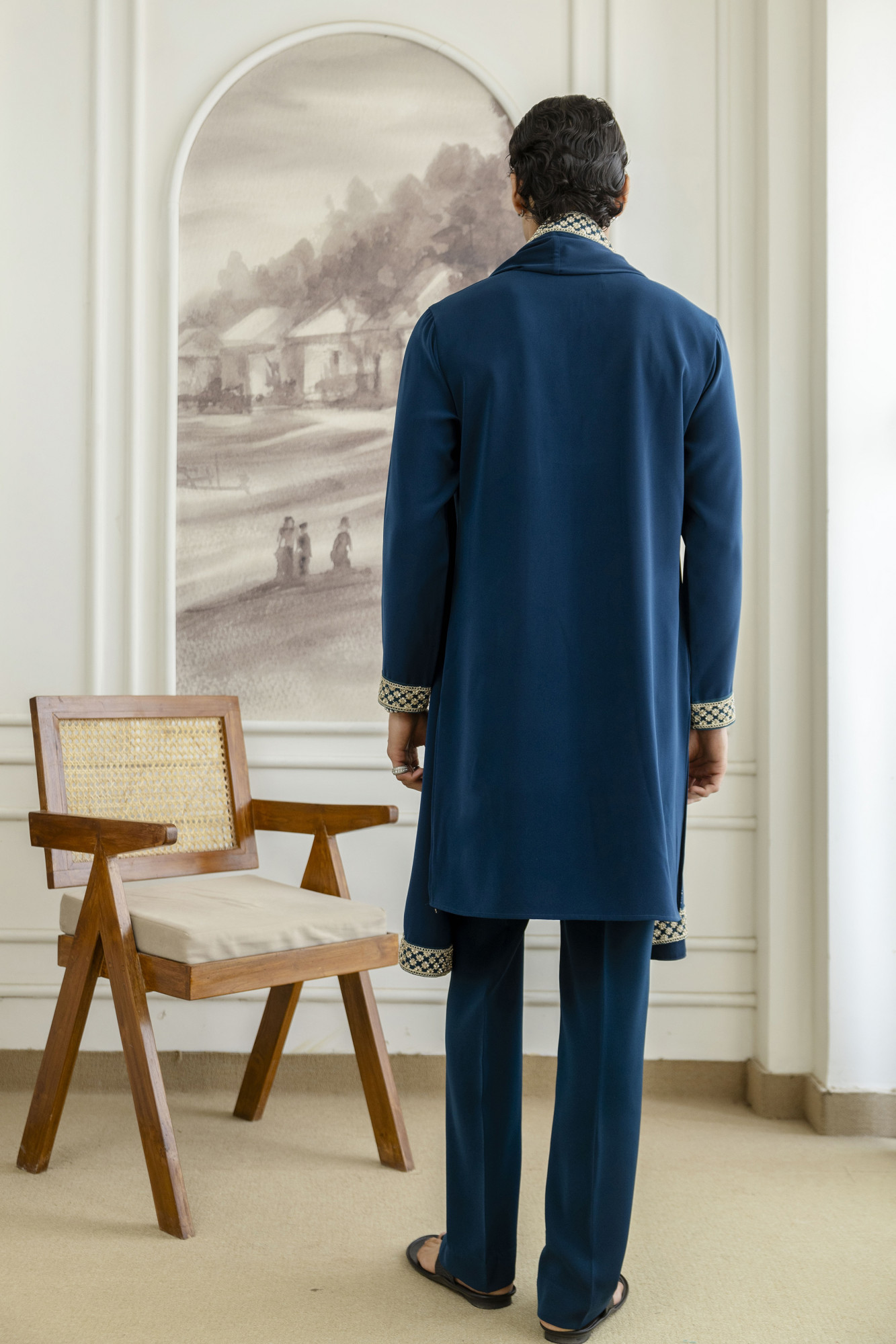 Laced Japanese Kurta With Dupatta In Teal