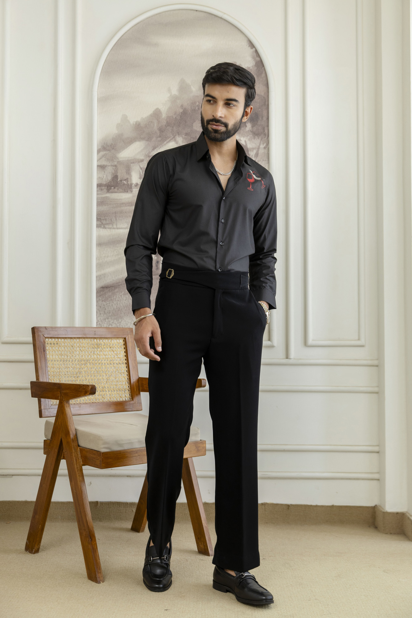 Hotfix Slim Fit Shirt In Black