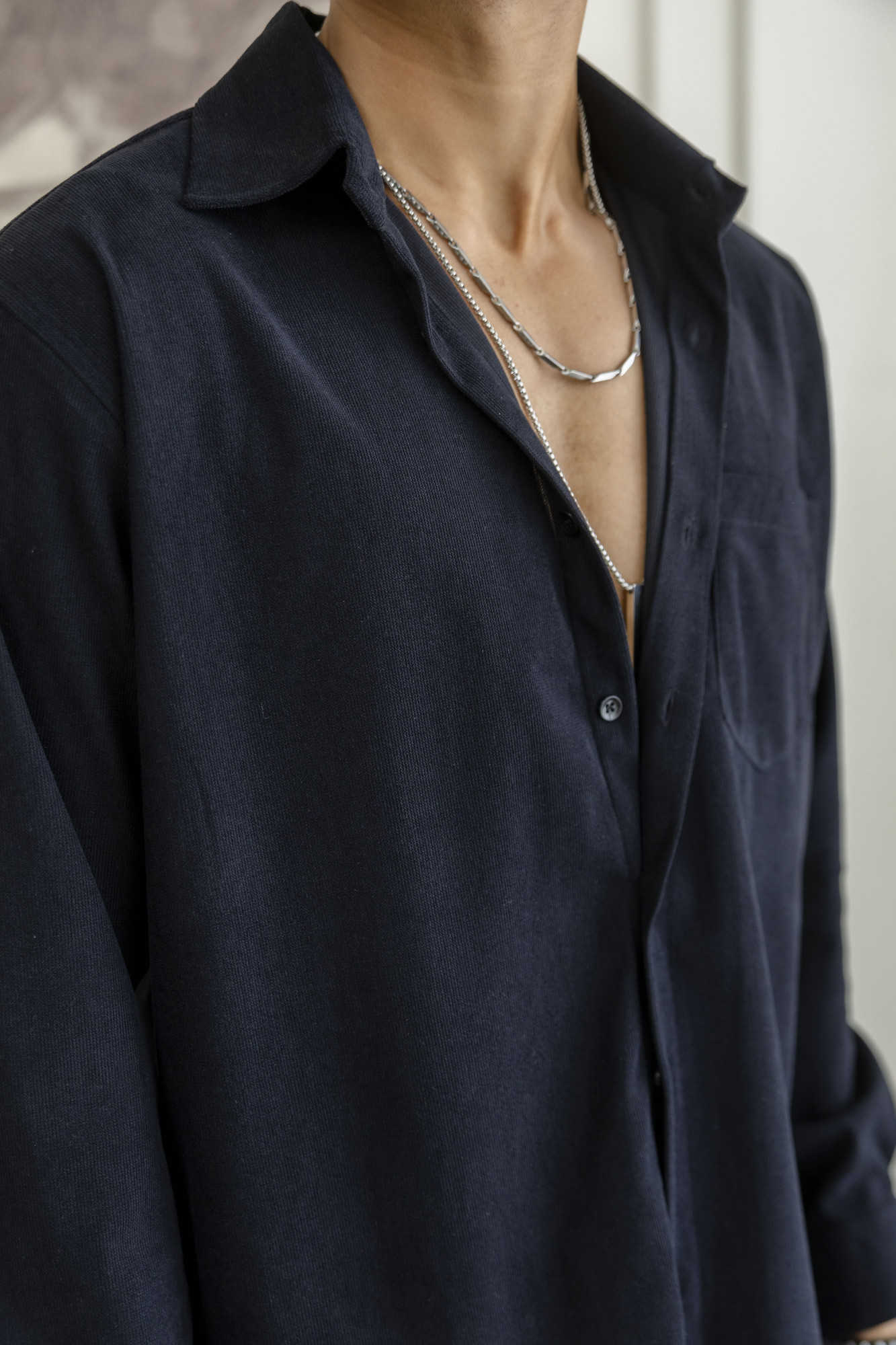 Micro Corduroy Shirt In Black