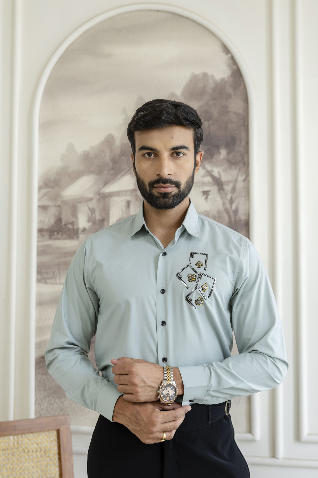 Ace Card Hotfix Slim Fit Shirt in Mint