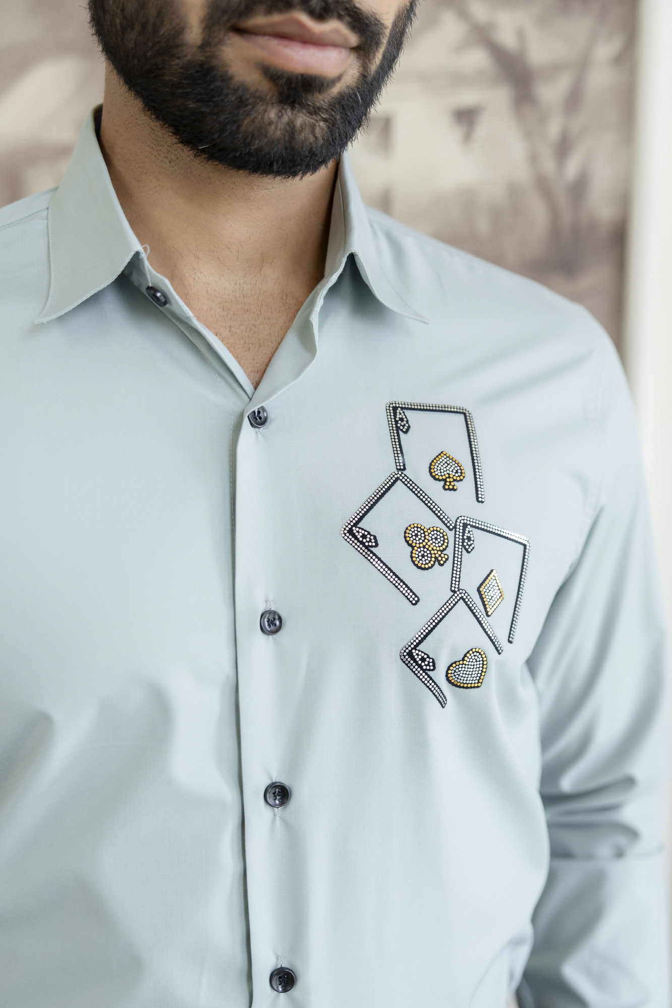 Ace Card Hotfix Slim Fit Shirt in Mint