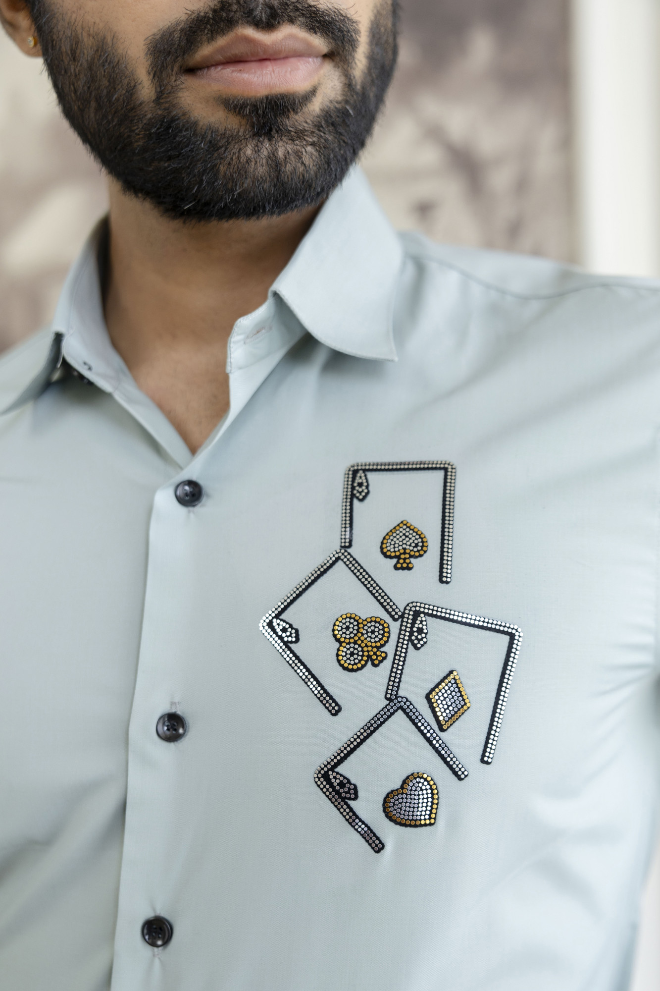 Ace Card Hotfix Slim Fit Shirt in Mint