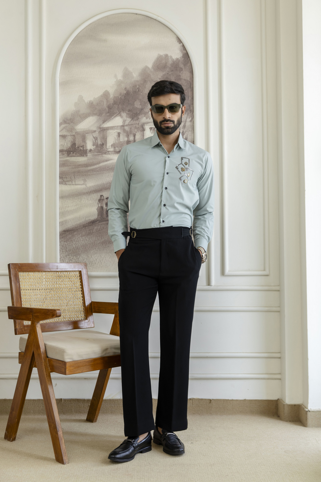 Ace Card Hotfix Slim Fit Shirt in Mint