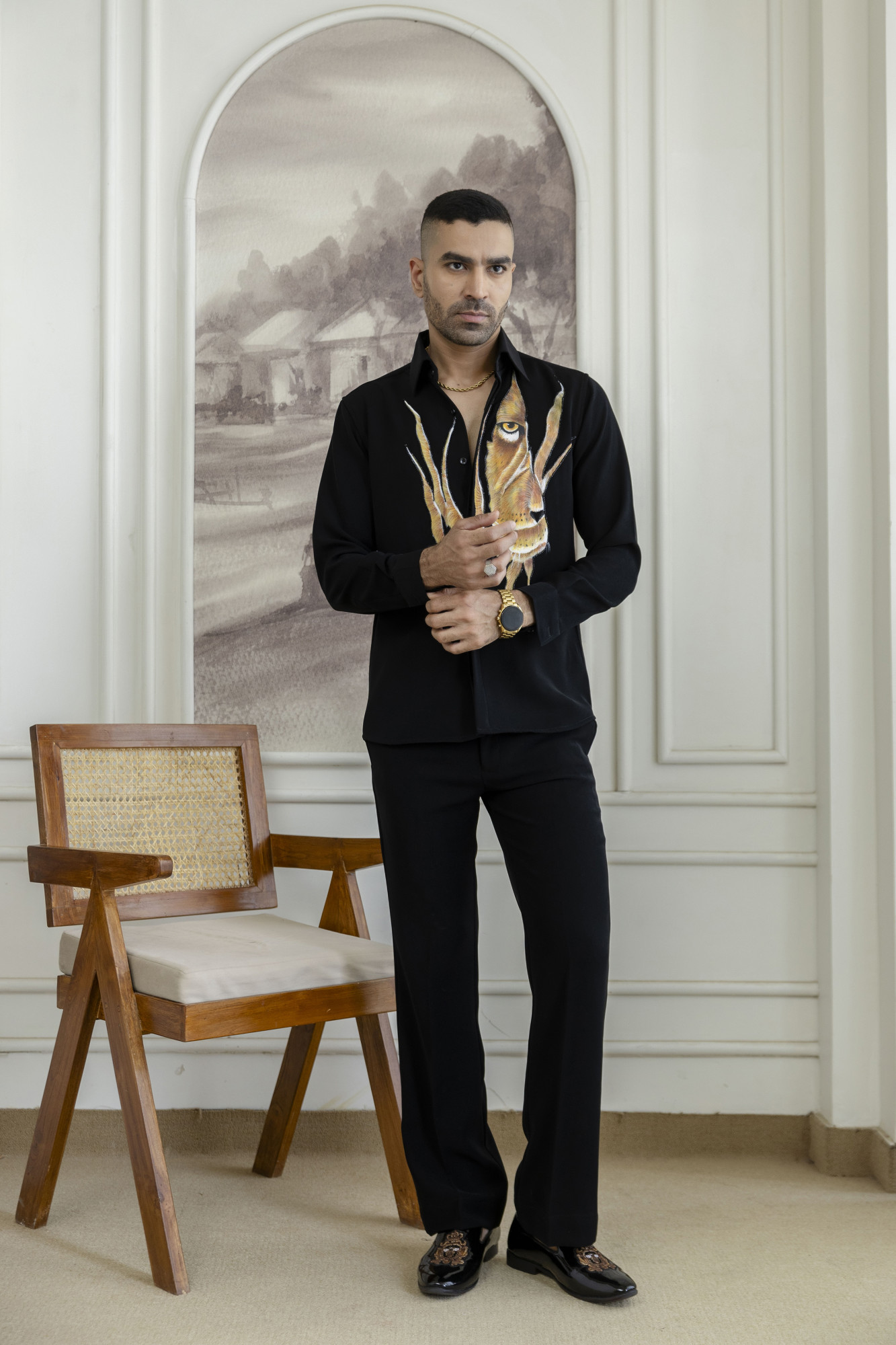 Japanese Lion Handpainted Shirt