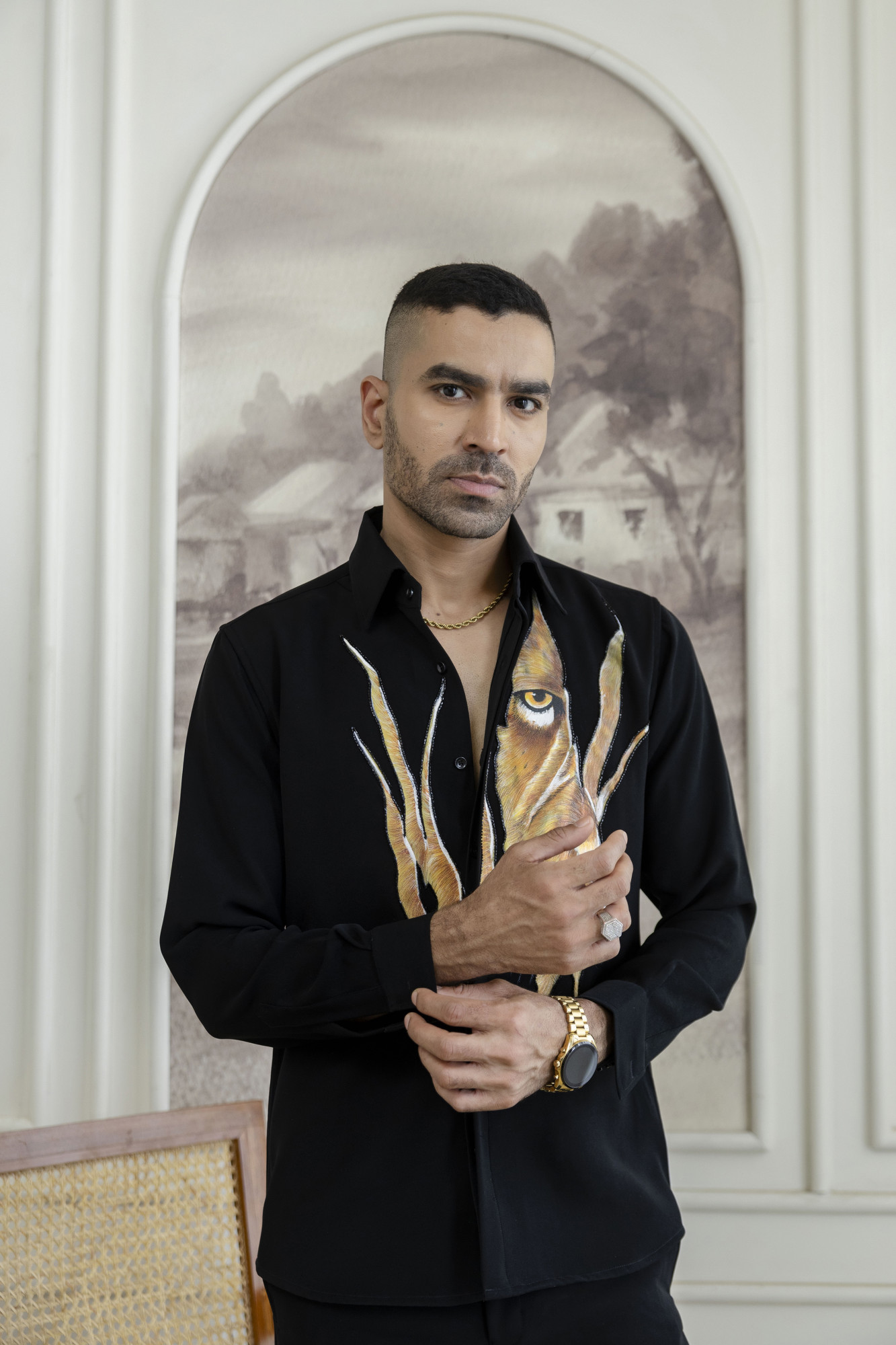 Japanese Lion Handpainted Shirt