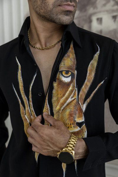 Japanese Lion Handpainted Shirt