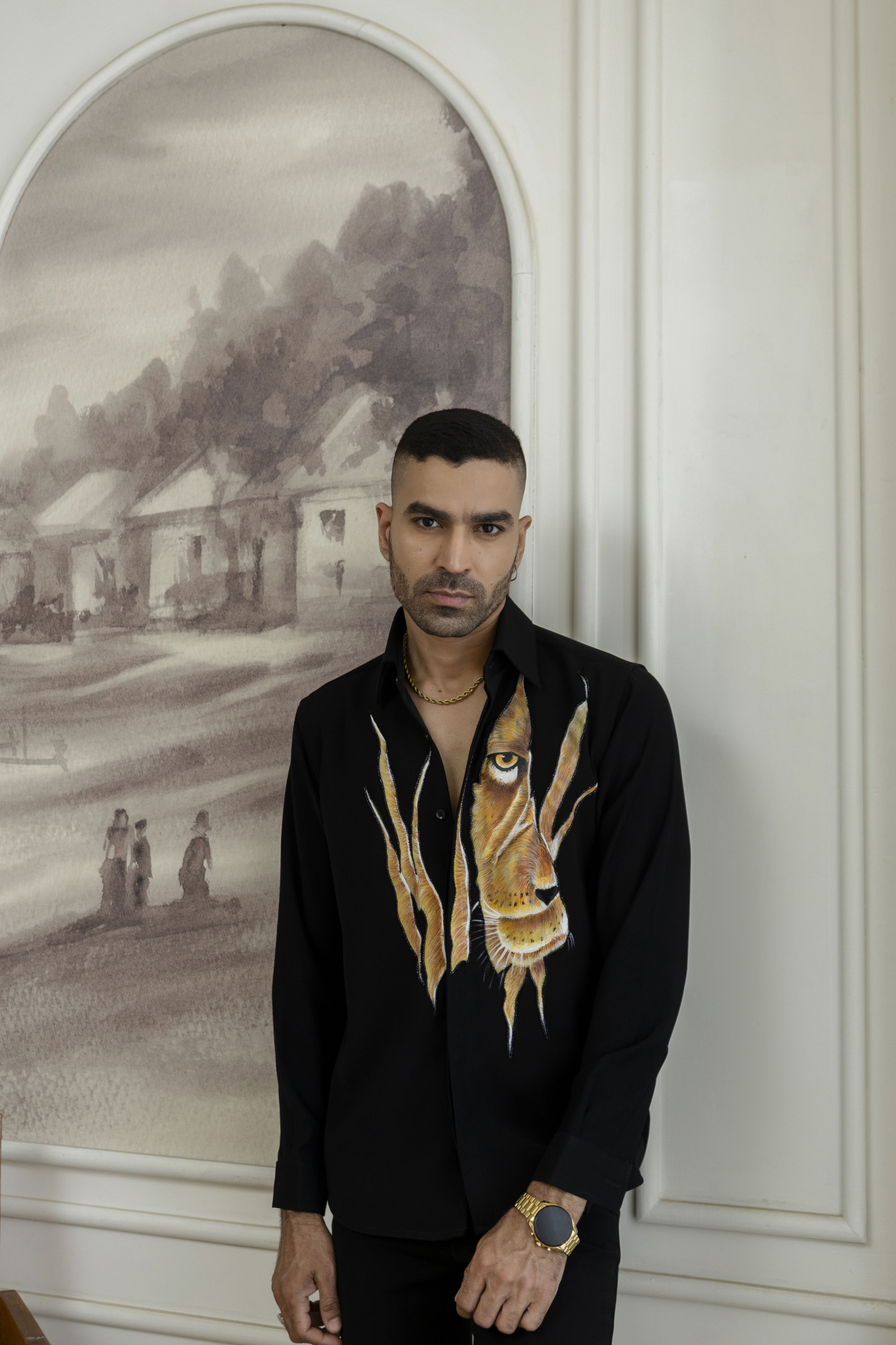 Japanese Lion Handpainted Shirt