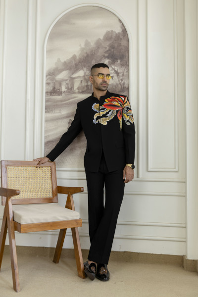 Flower Hand-Paint Jodhpuri In Black