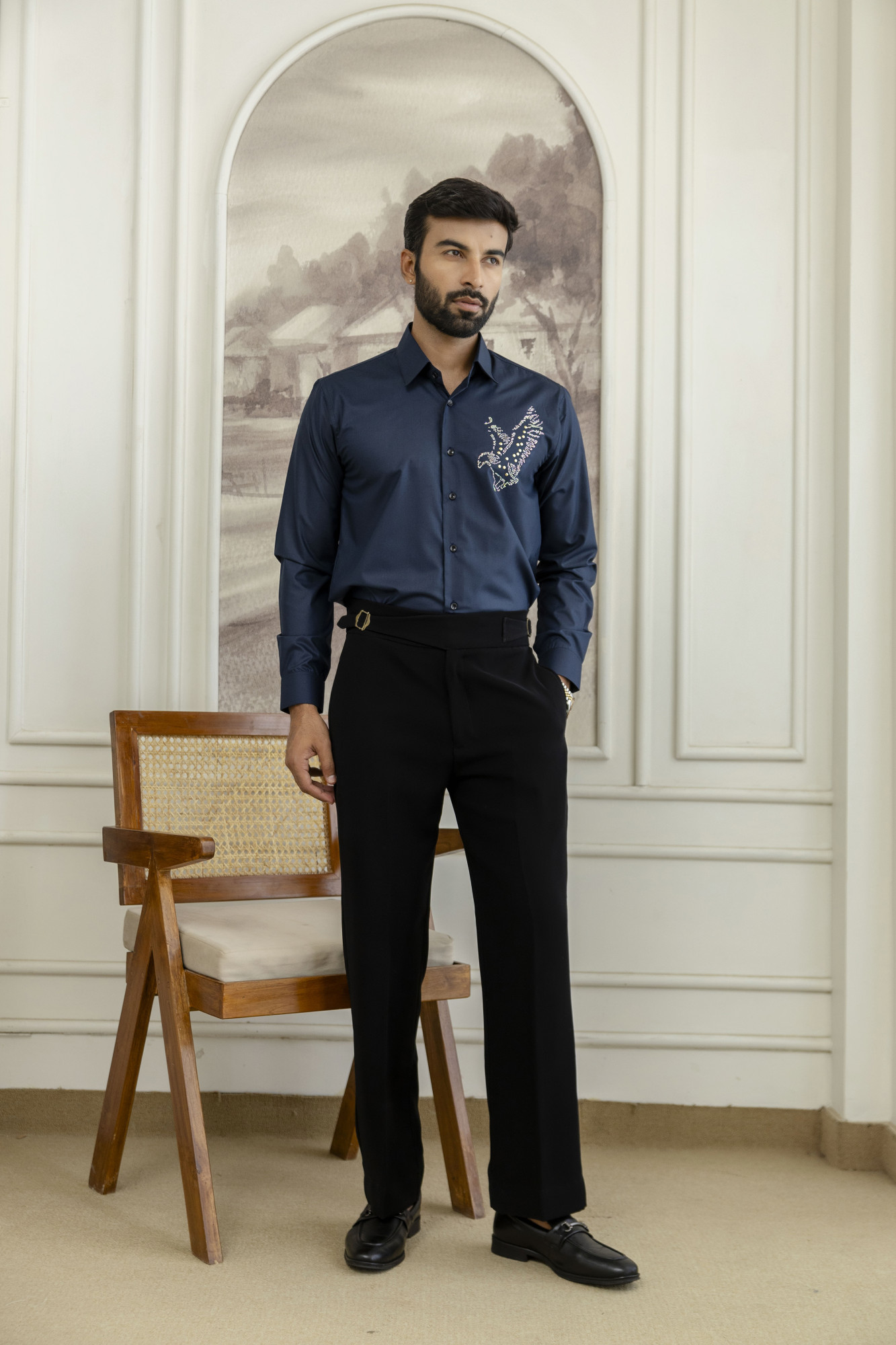 Hotfix Bird Shirt In Blue