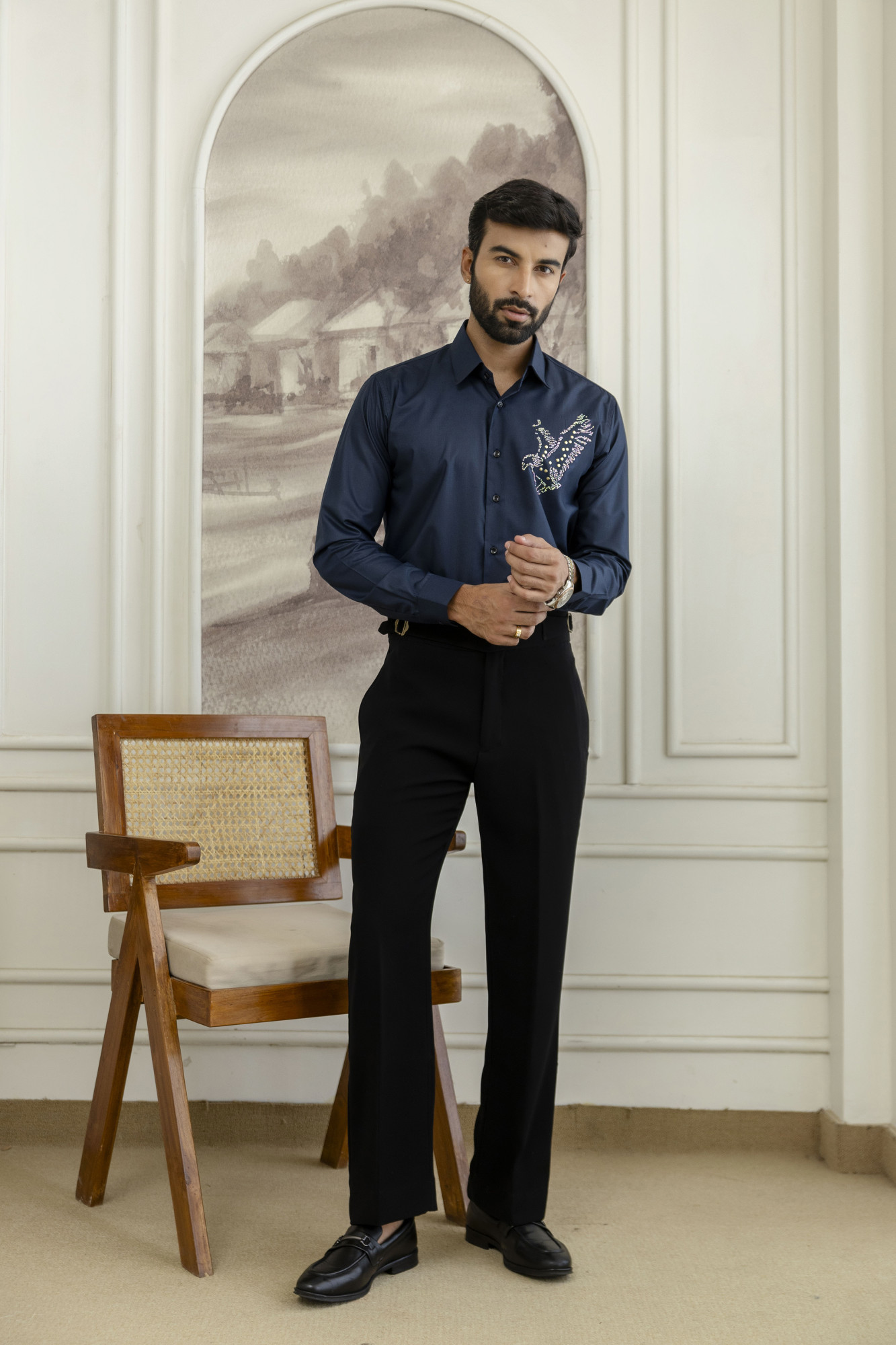 Hotfix Bird Shirt In Blue