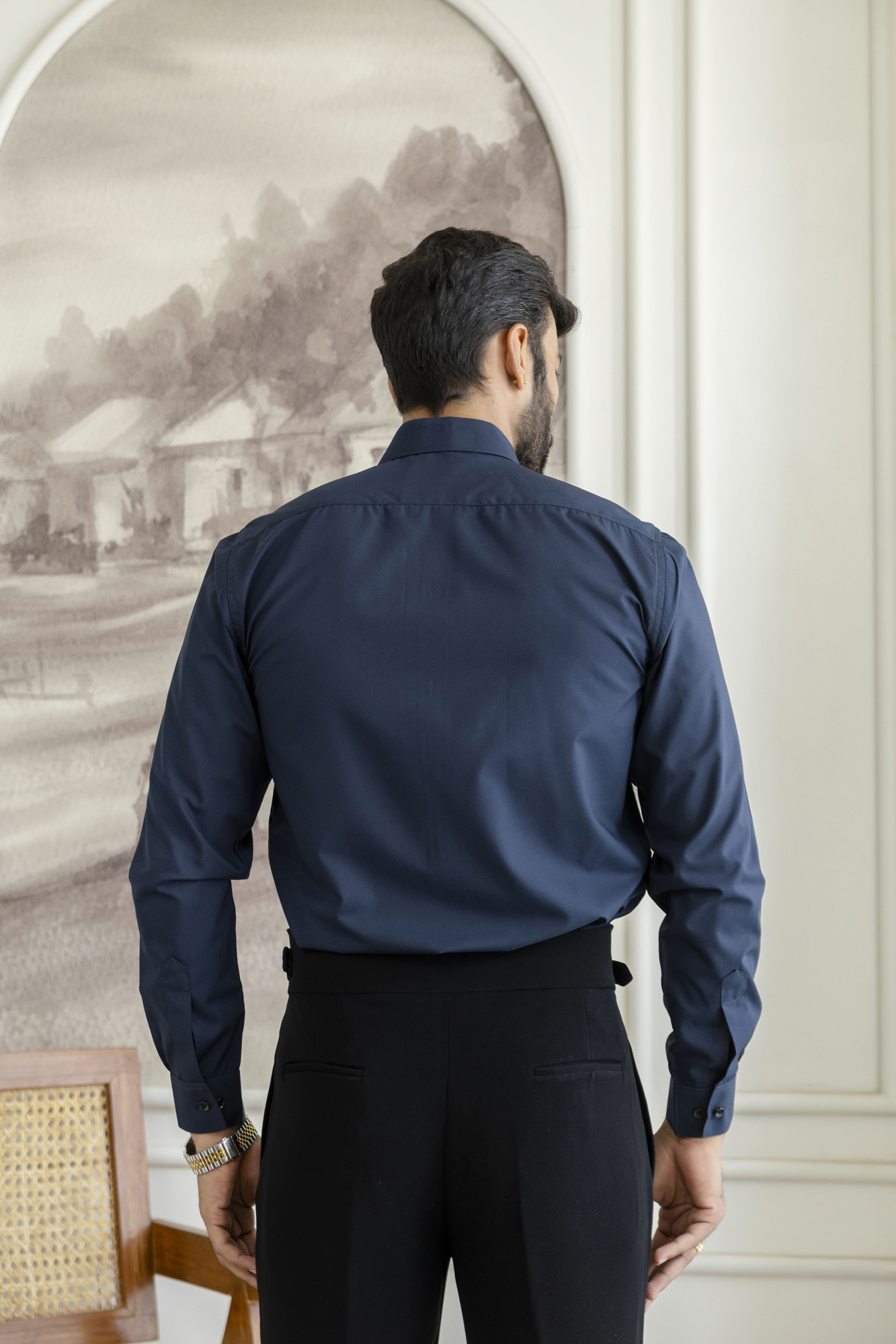 Hotfix Rose Shirt In Blue