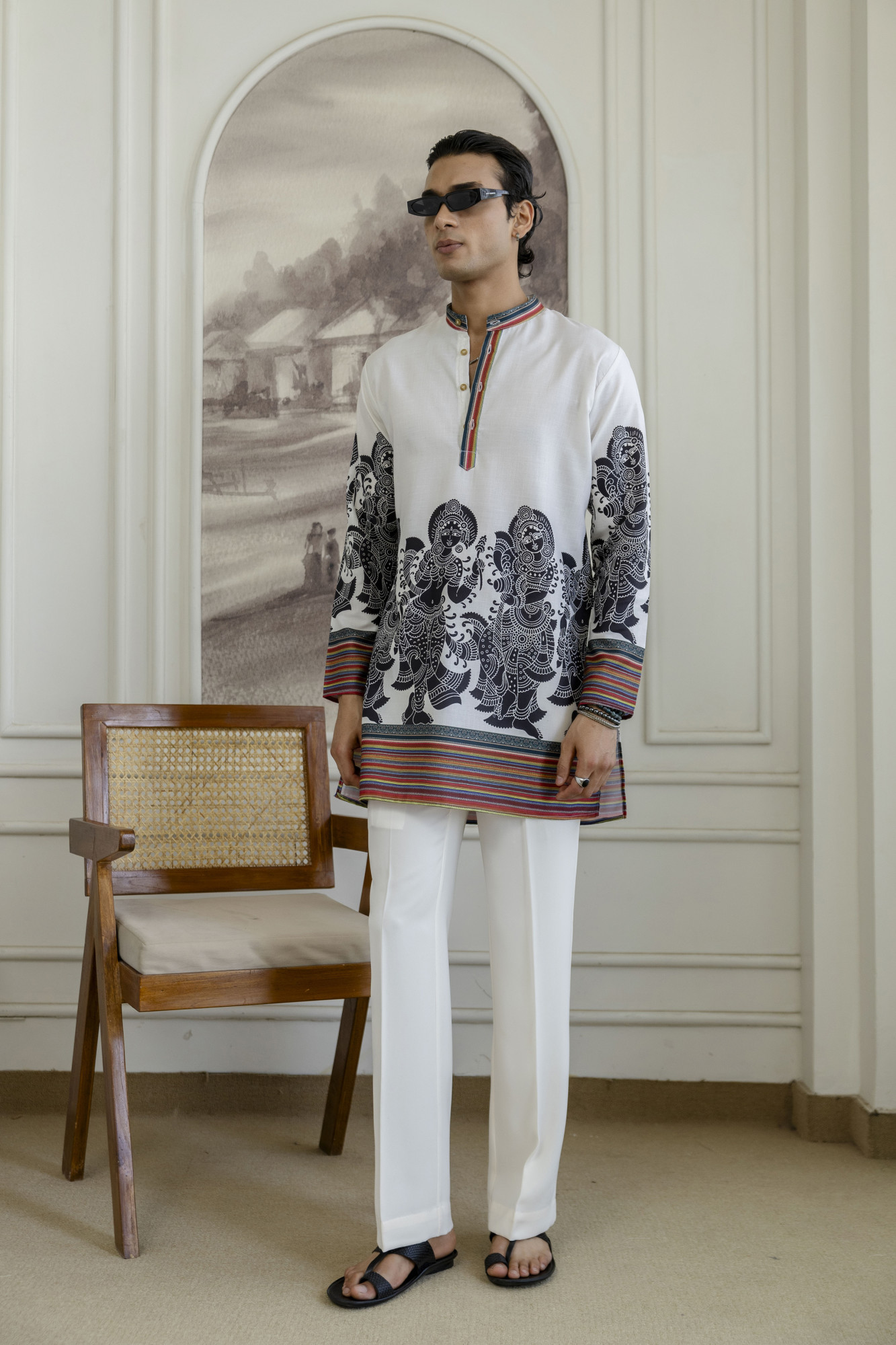 Printed Kurta In White