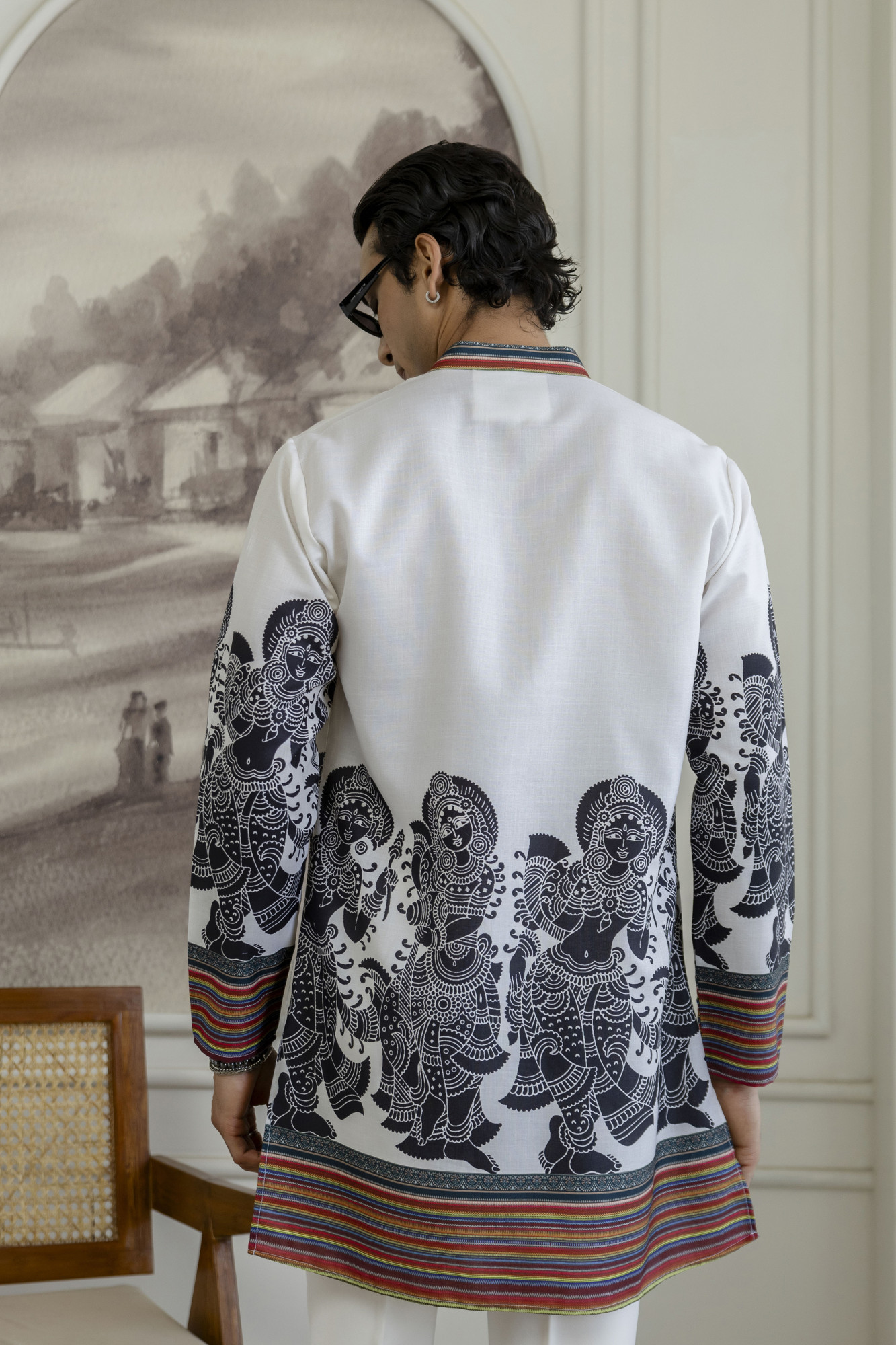 Printed Kurta In White
