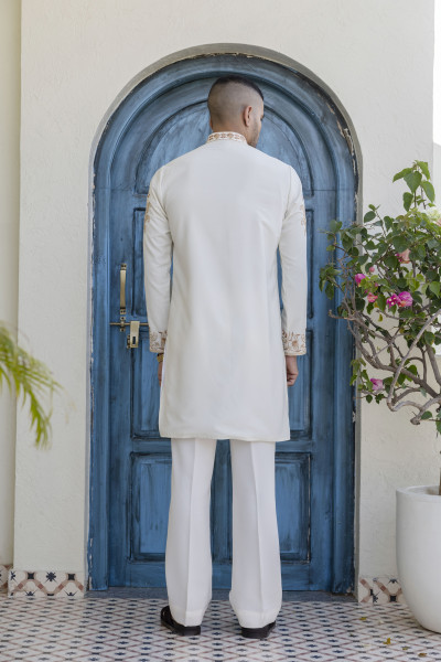 Neck Embroidered Kurta In Armani