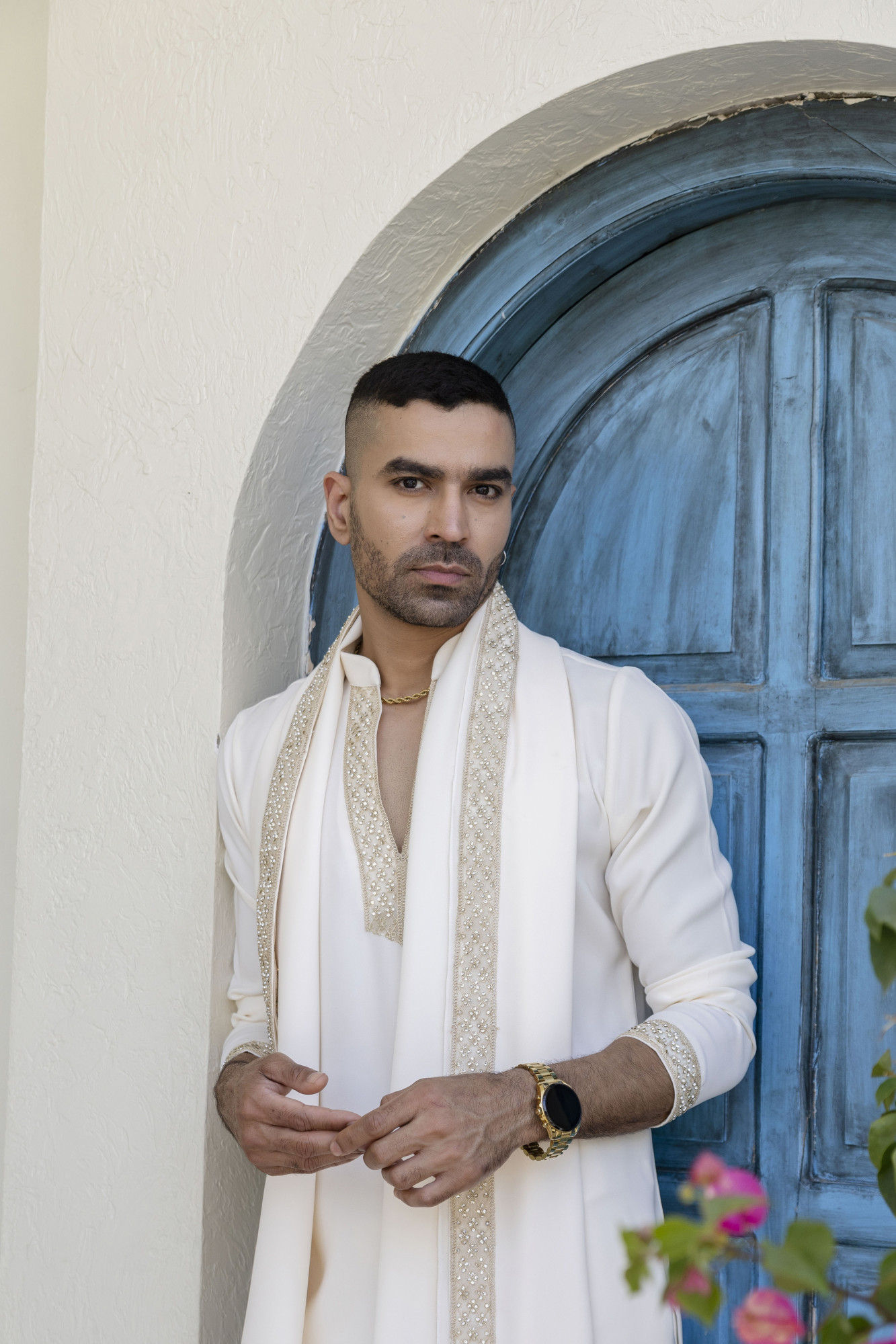 Laced Japanese Kurta With Dupatta In Off-White