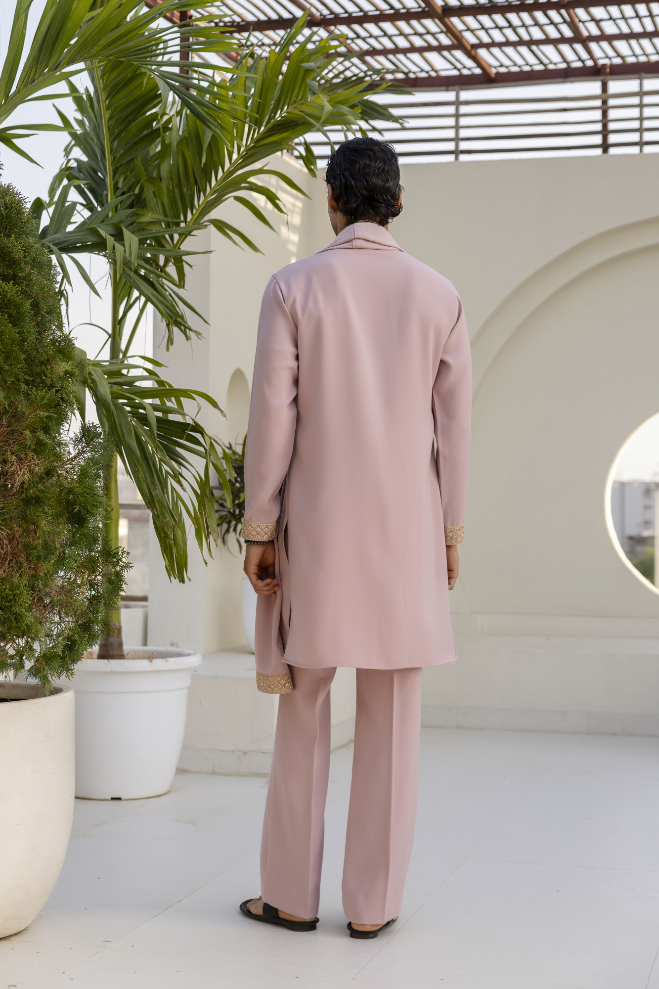 Laced Japanese Kurta With Dupatta In Pink