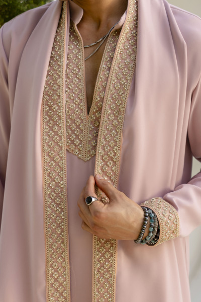 Laced Japanese Kurta With Dupatta In Pink