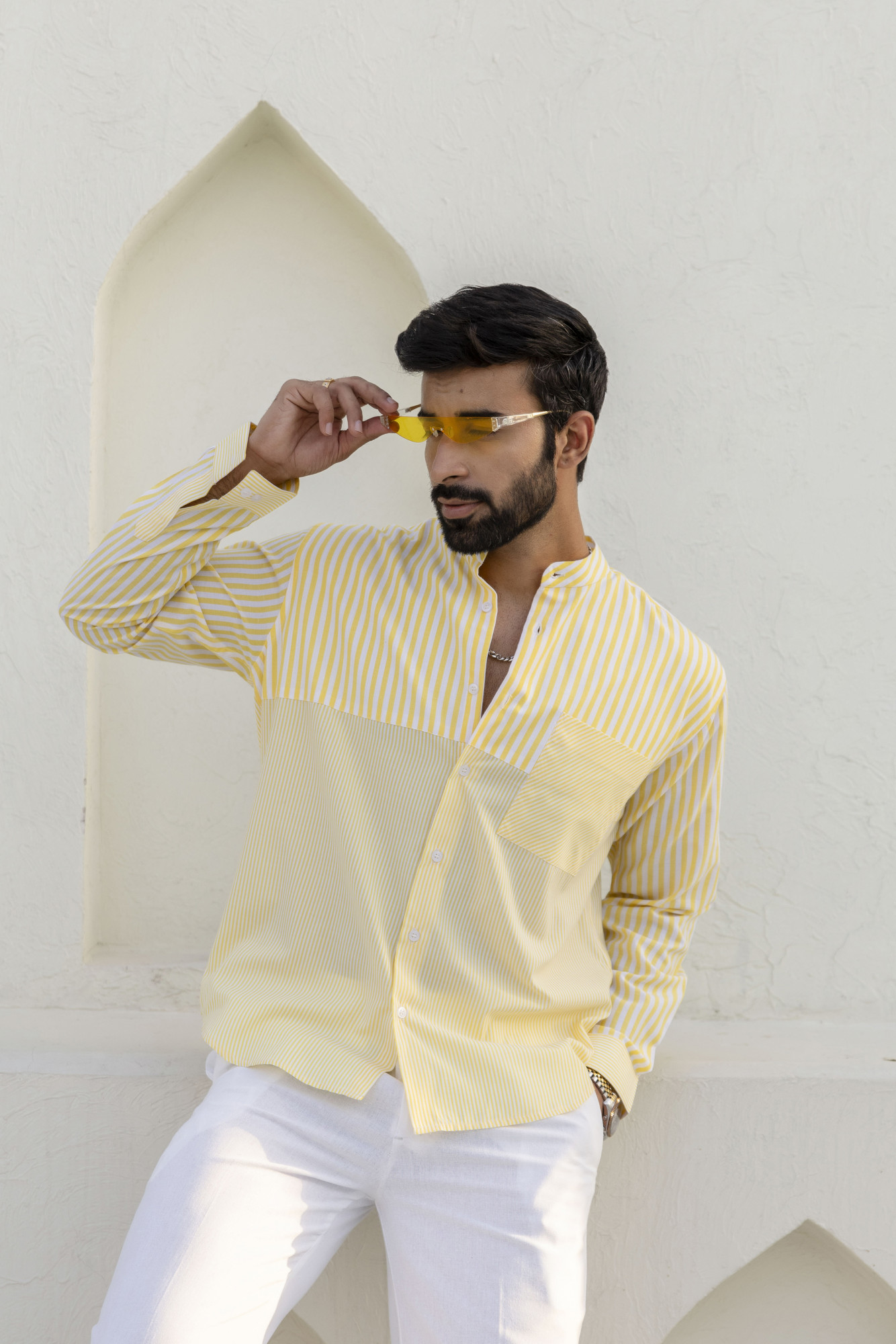Striped Candy Shirt In Yellow