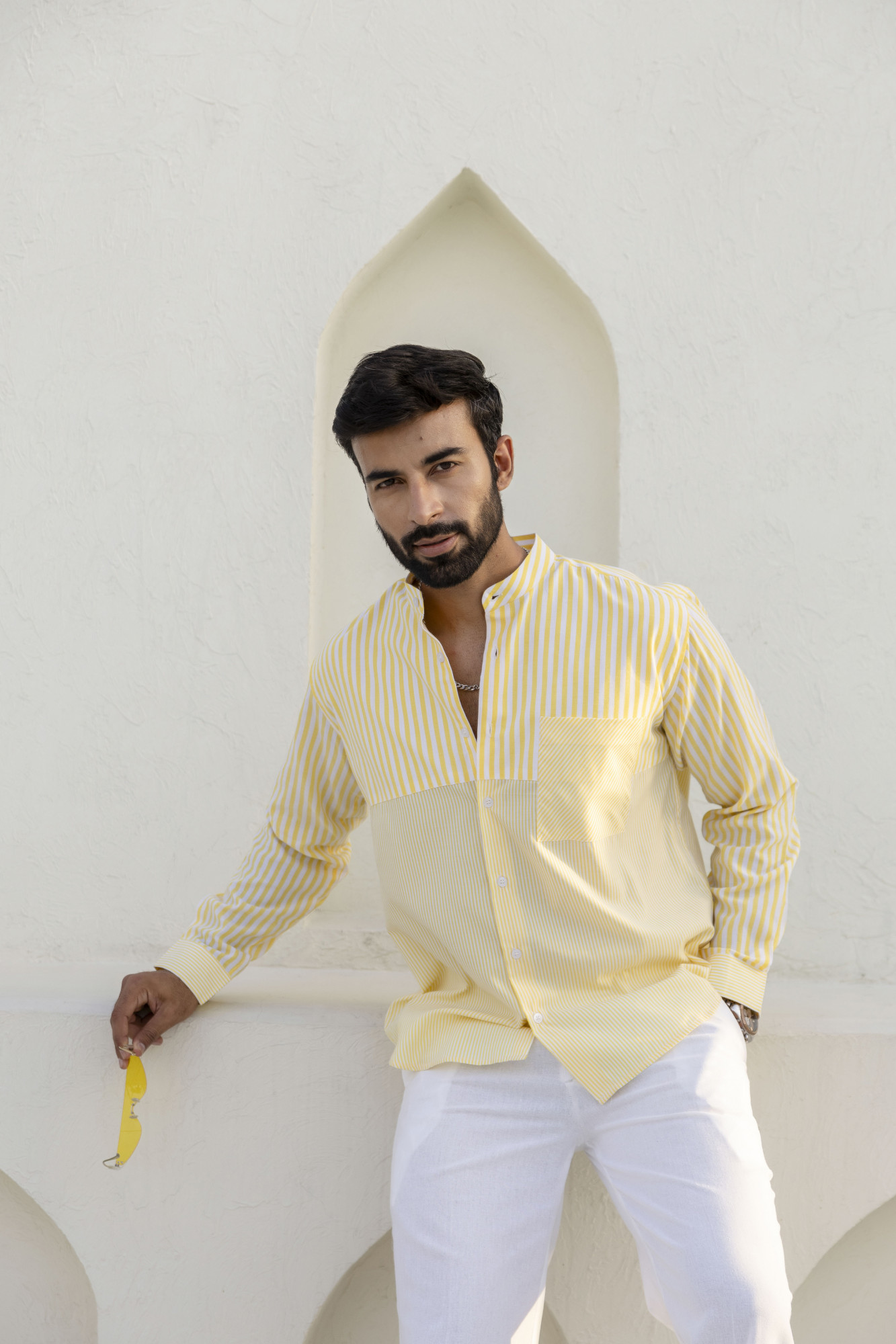 Striped Candy Shirt In Yellow