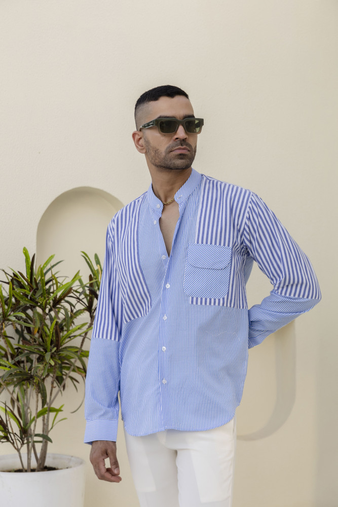 Image of Striped Candy Shirt In Blue