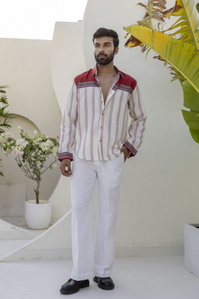 Bold Striped Motif Shirt