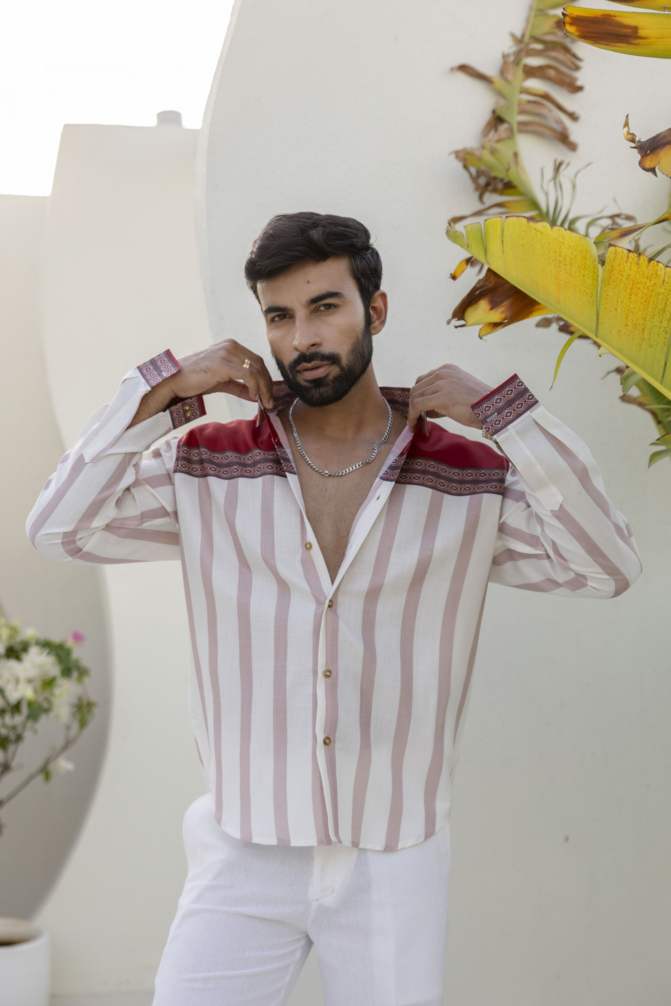 Bold Striped Motif Shirt