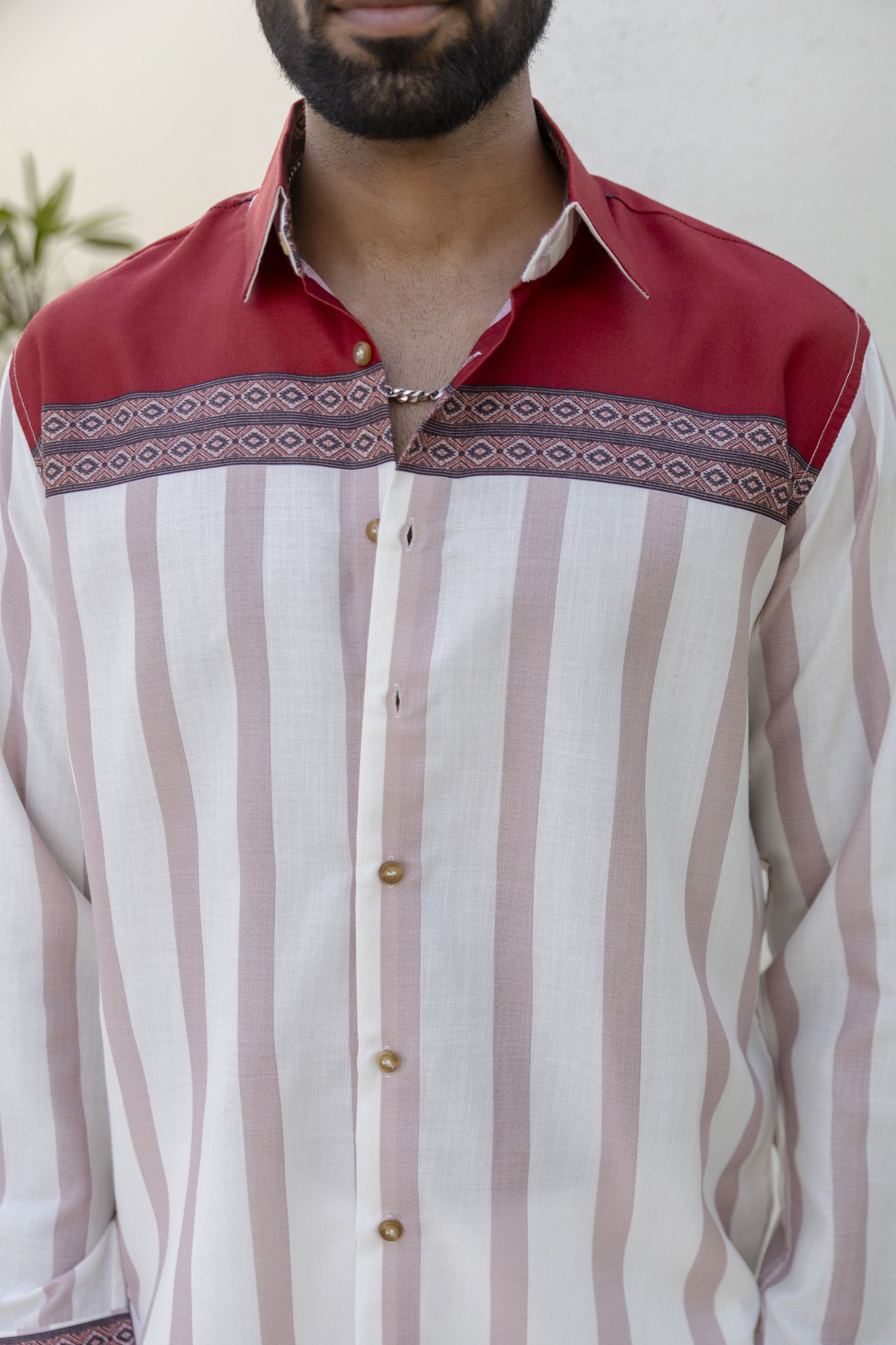 Bold Striped Motif Shirt