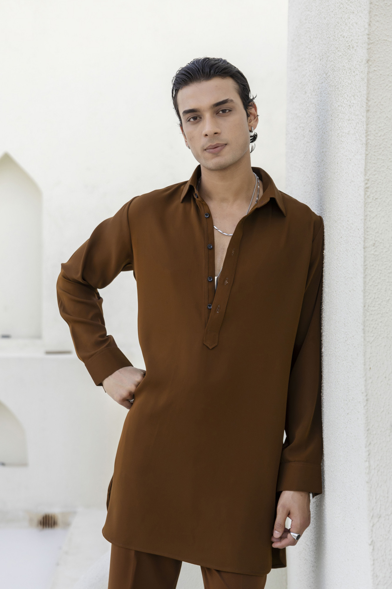 Lachka Pathani Kurta In Tan