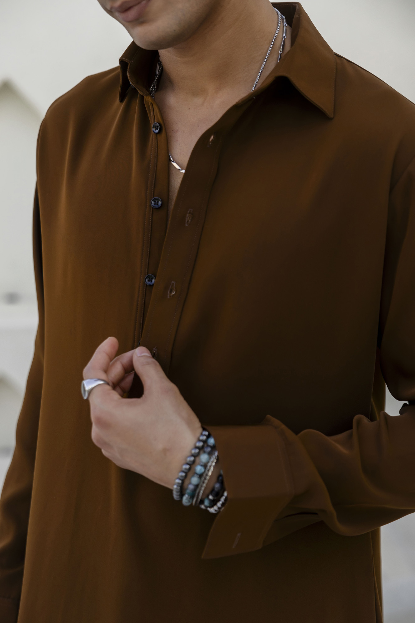 Lachka Pathani Kurta In Tan