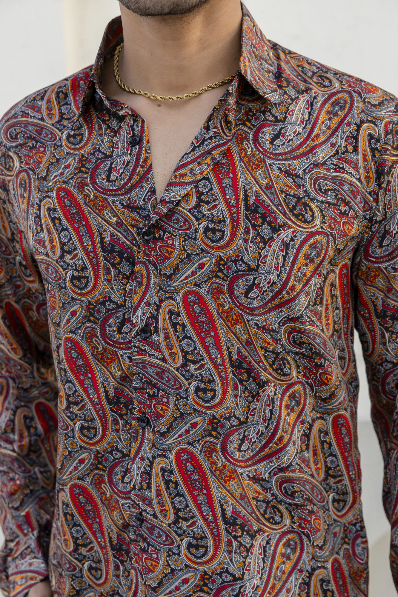 Abstract Print Flowing Shirt