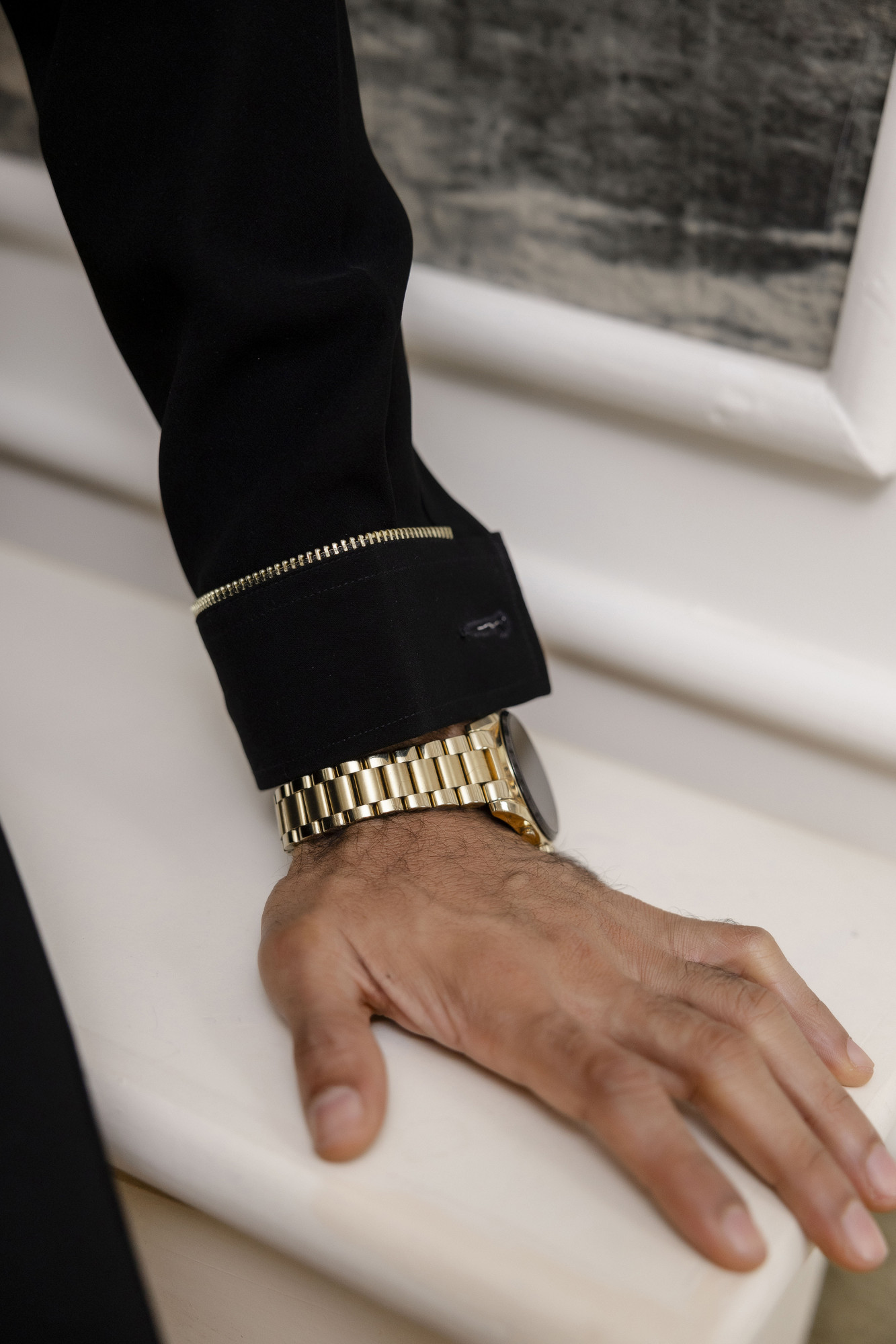 Buckle Motif Royal Shacket In Zed Black