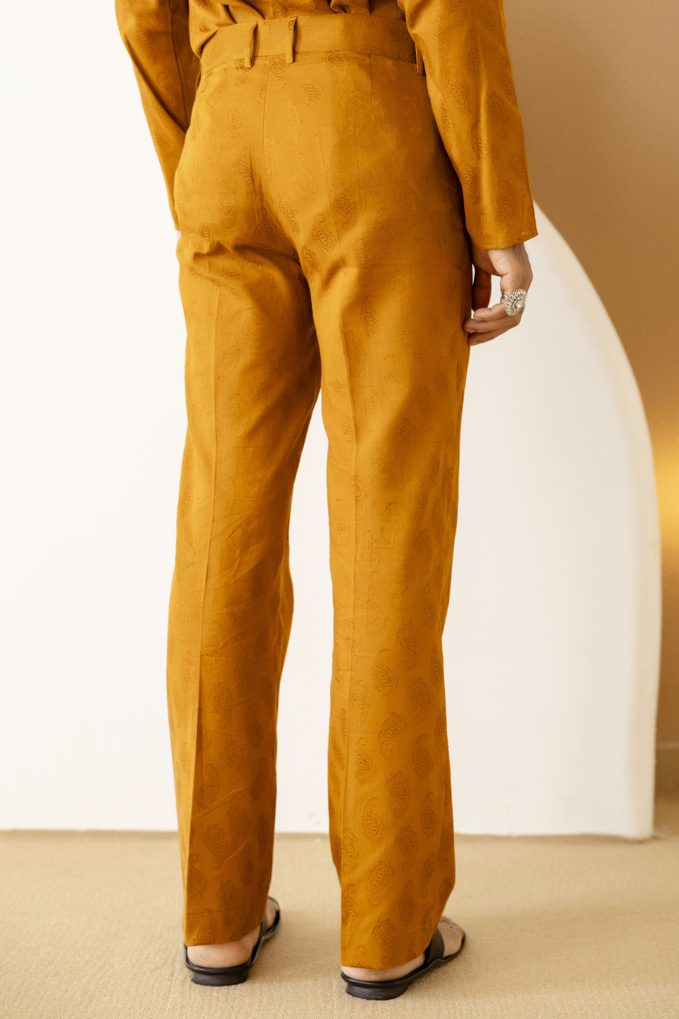 Flared Bootcut Pyjama Pants In Jacquard