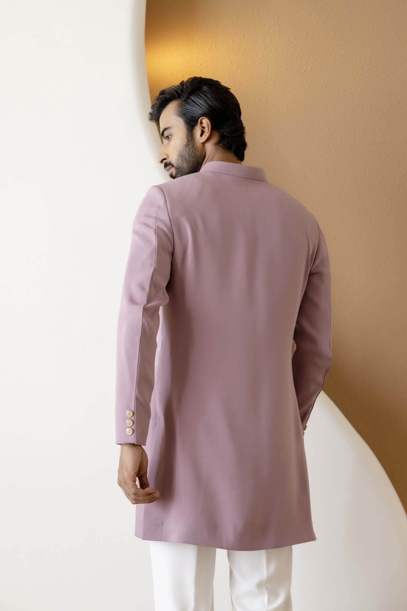 Tericott Achkan In Pink