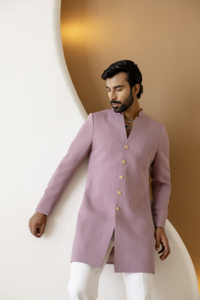 Tericott Achkan In Pink