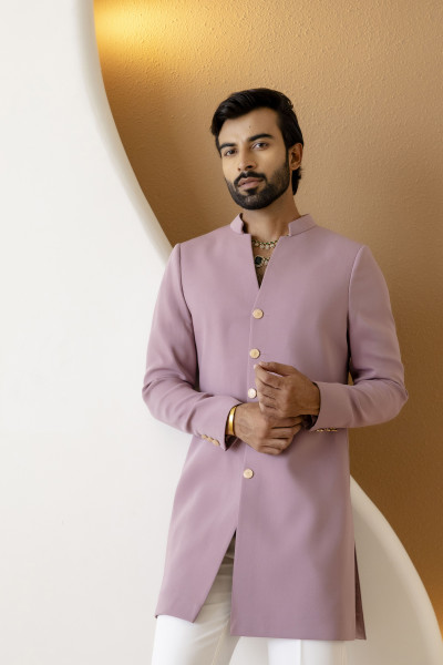 Tericott Achkan In Pink
