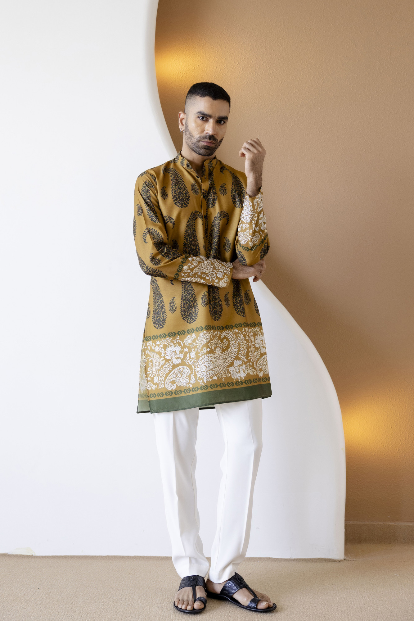 Kiyari Print Kurta In Rustic