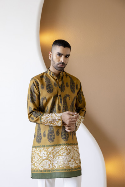 Kiyari Print Kurta In Rustic