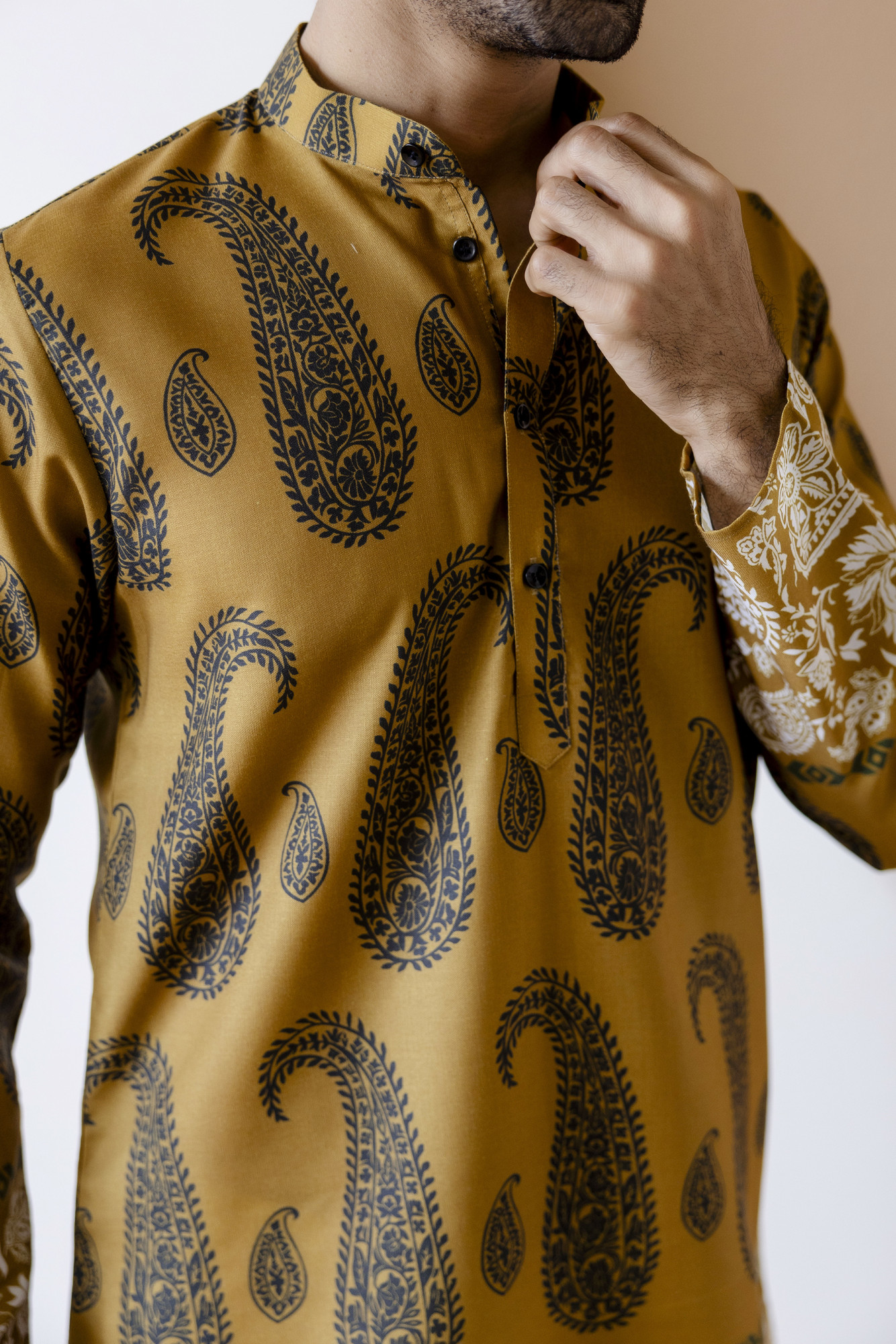 Kiyari Print Kurta In Rustic