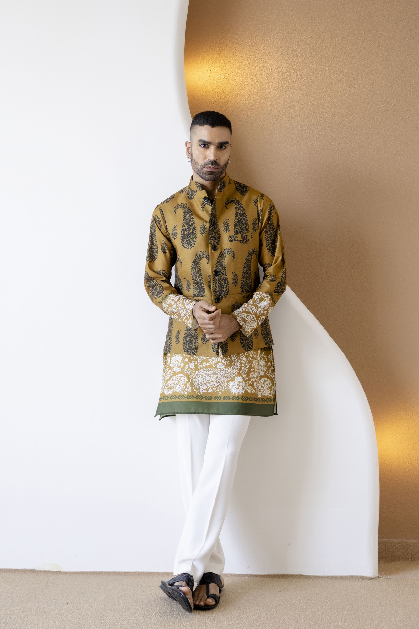 Kiyari Print Kurta In Rustic