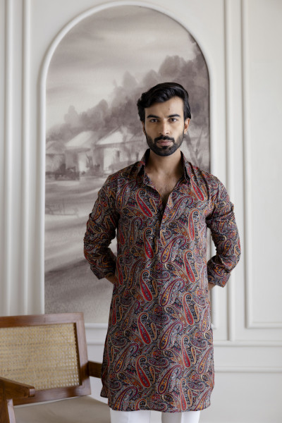 Multicolor Pathani Kurta