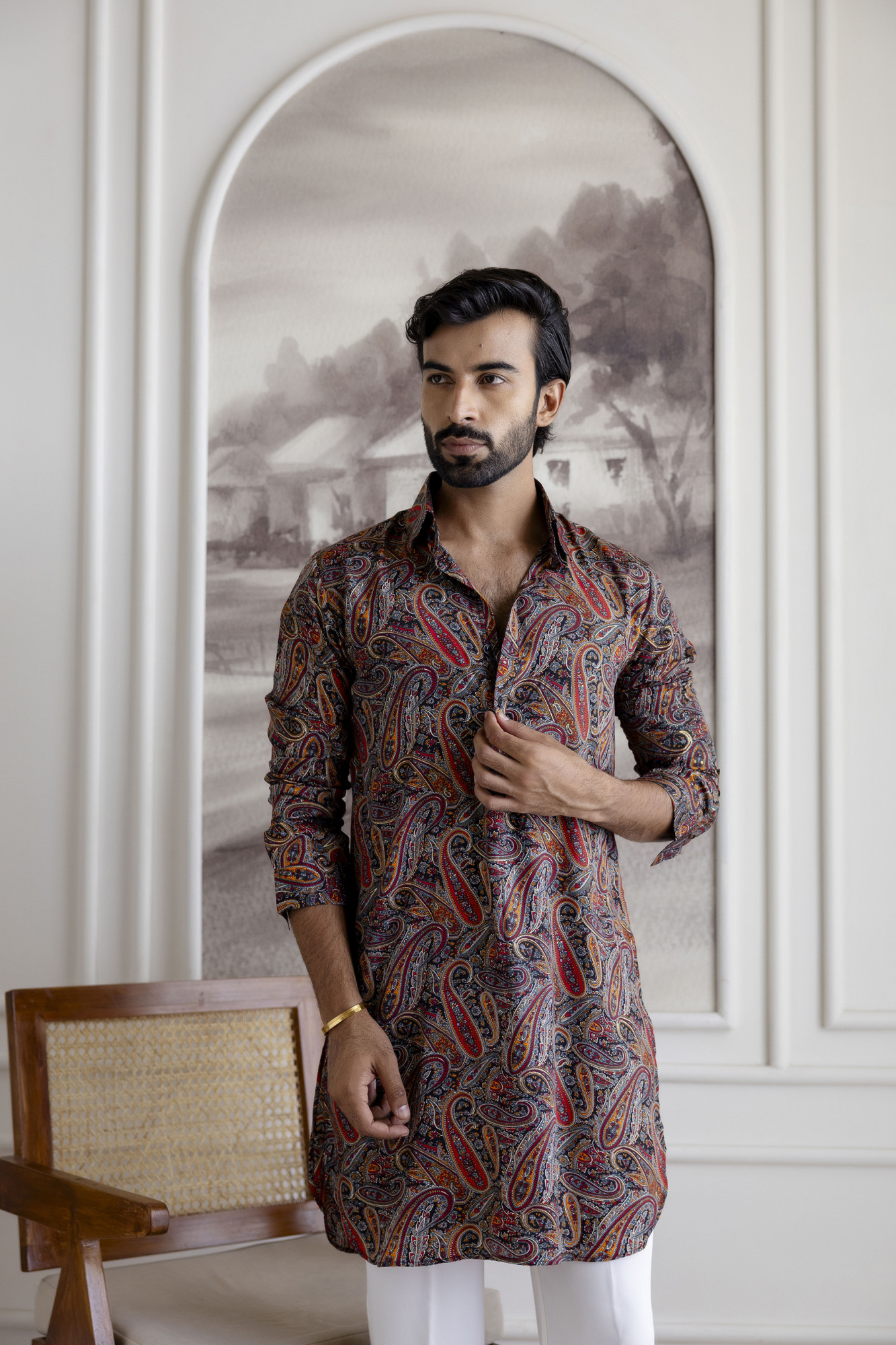 Multicolor Pathani Kurta