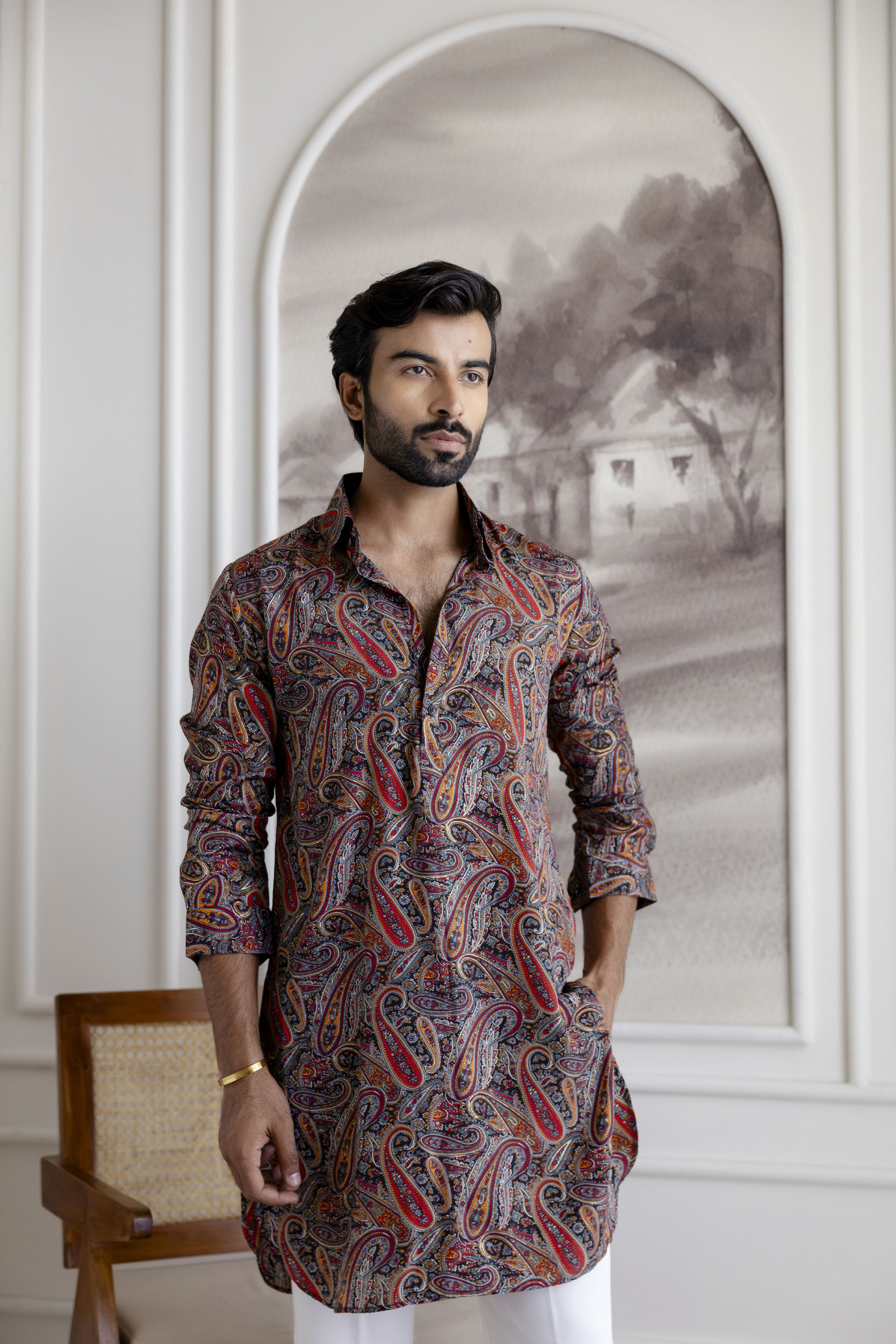Multicolor Pathani Kurta