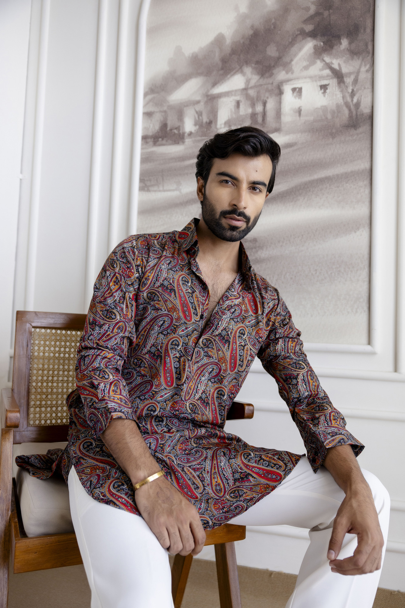 Multicolor Pathani Kurta