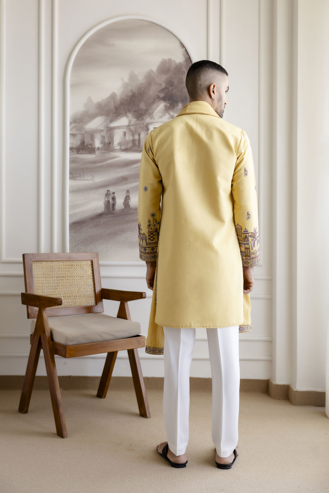 Embroidered Kurta With Dupatta In yellow